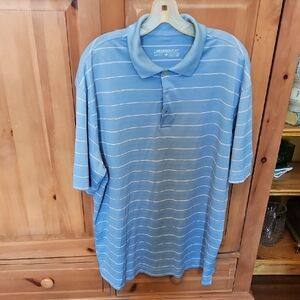 Nike Men's Blue Polo with White Stripes